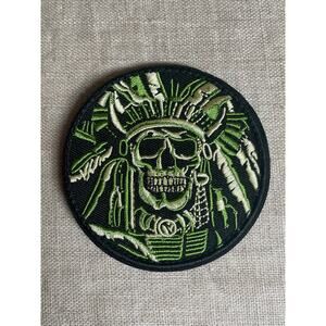 Death Skull Indian Chief  3" Hook and  Loop Patch New